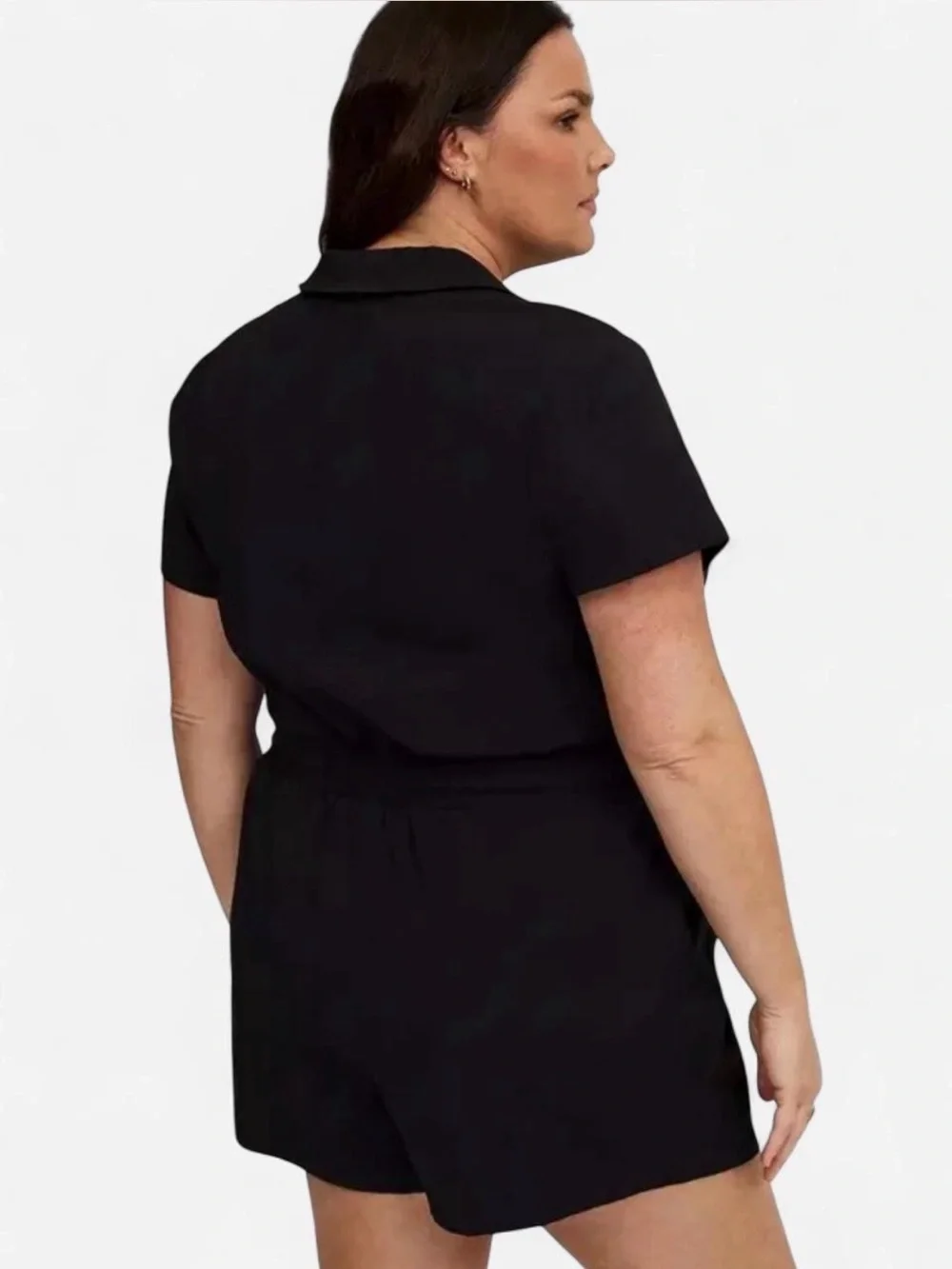 Torrid TRU Black Ripstop Active Romper with pockets